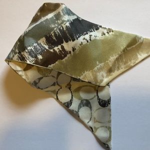 Coach Neutral Colors Silk Skinny "Ponytail" Scarf